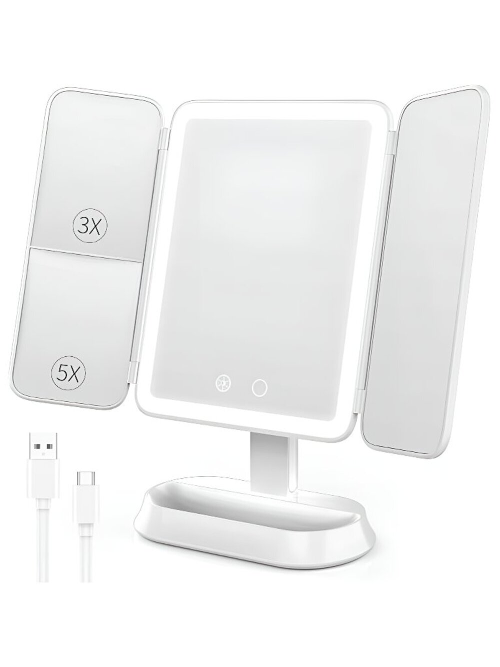 Vanity Mirror with Lights - Rechargeable Lighted Makeup Mirror | 1X/3X/5X